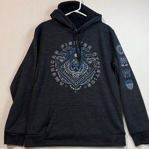 American Fighter Charcoal and Blue Hoodie